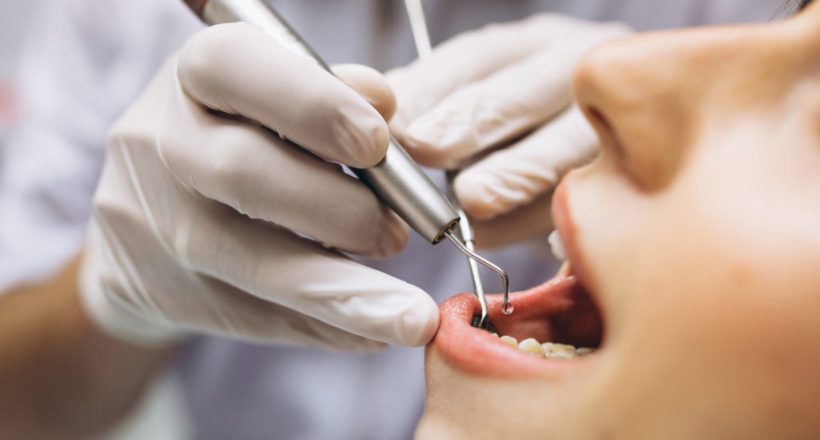 Woman patient at dentist