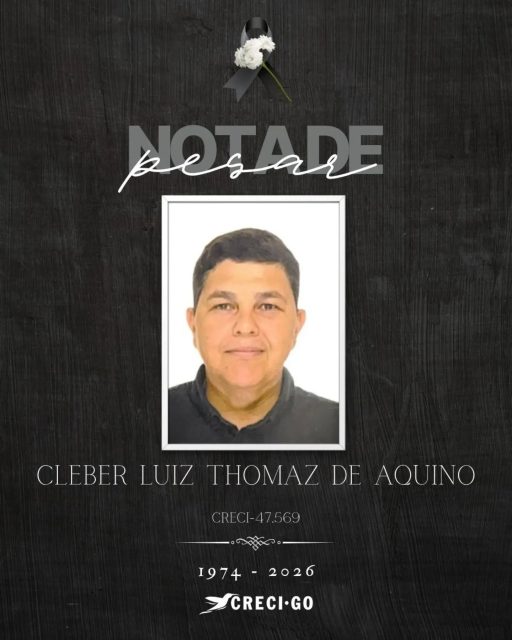 Nota de pesar

O CRECI-GO manifesta profundo pesar pelo falecimento do corretor de imóveis Cleber Luiz Tomaz Aquino, que ao que tudo indica parece ter ocorrido por causas naturais.

Neste momento de dor, expressamos nossos sinceros sentimentos aos familiares, amigos e colegas de profissão, desejando força e conforto a todos.

#crecigo #pesar #luto
