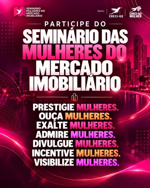 O mercado imobiliário também se transforma quando as mulheres ocupam espaços, compartilham experiências e ampliam suas oportunidades!

Nesta semana, Goiânia será palco de encontro para quem acredita na força da conexão, do conhecimento e do protagonismo feminino no mercado imobiliário. 

O Seminário Mulheres no Mercado Imobiliário é oportunidade para trocar experiências, ampliar conexões e valorizar a atuação das mulheres em um setor cheio de possibilidades.

Mais do que participar de um evento, é fazer parte de um movimento que incentiva o reconhecimento, a visibilidade e o crescimento profissional das mulheres.

📅 É nesta semana!

🔗 Não deixe para depois: faça sua inscrição e participe desse encontro:

https://bit.ly/seminariomulheresgo

Marque uma mulher que precisa estar nesse encontro e compartilhe este convite com sua rede! 💗

#CRECIGO #CRECIGOMulher #MulheresNoMercadoImobiliario #ProtagonismoFeminino #Goiânia

--